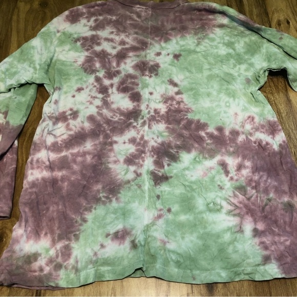 FREE People We The Free Tie Dye Purple Green Combo Long Sleeve Size Small - Picture 10 of 10